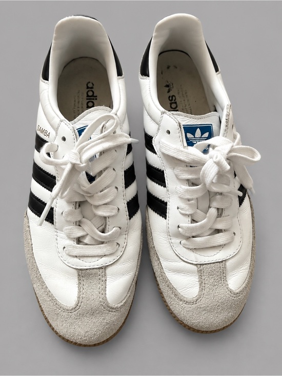 adidas Shoes - adidas White and Black Samba Sneakers with Gum Sole